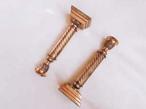 Pair of Intricate Brass Candle Holders