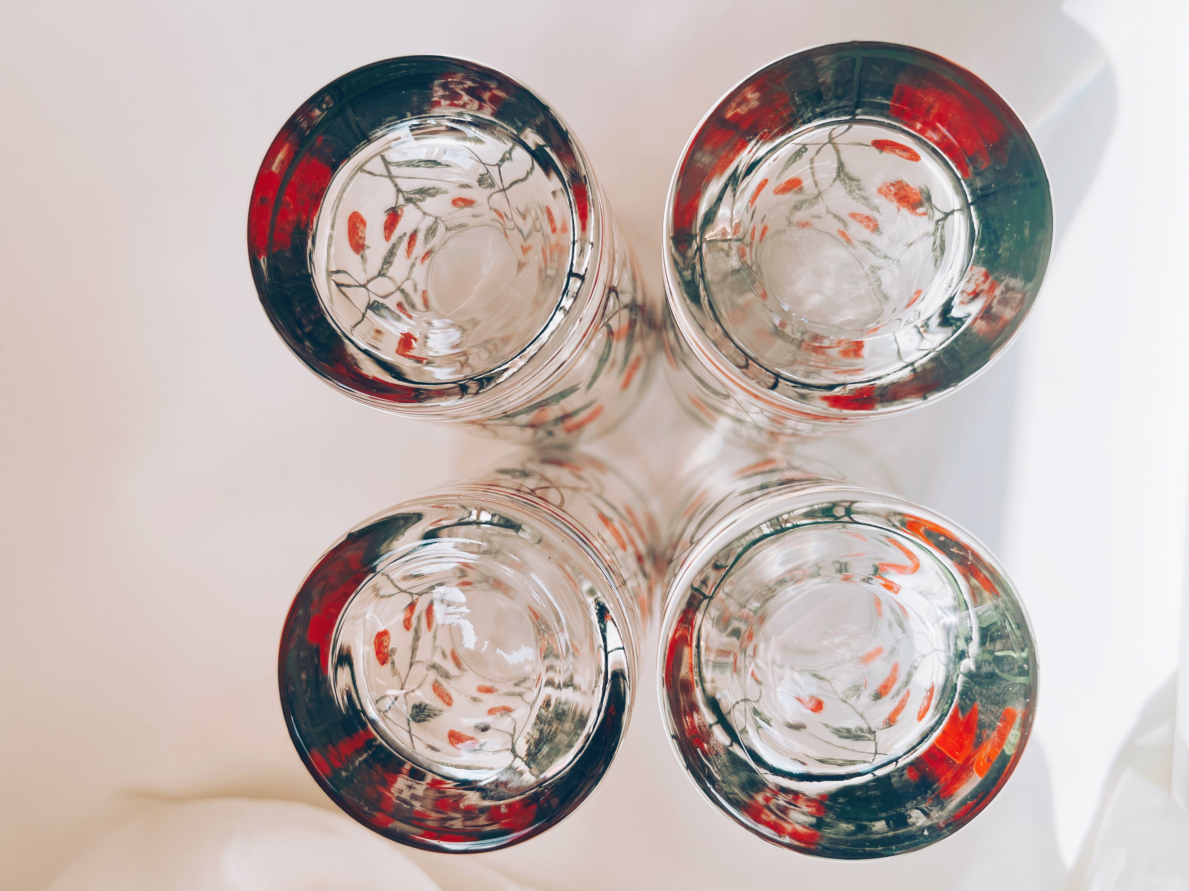 Set of 4 Strawberry Glasses