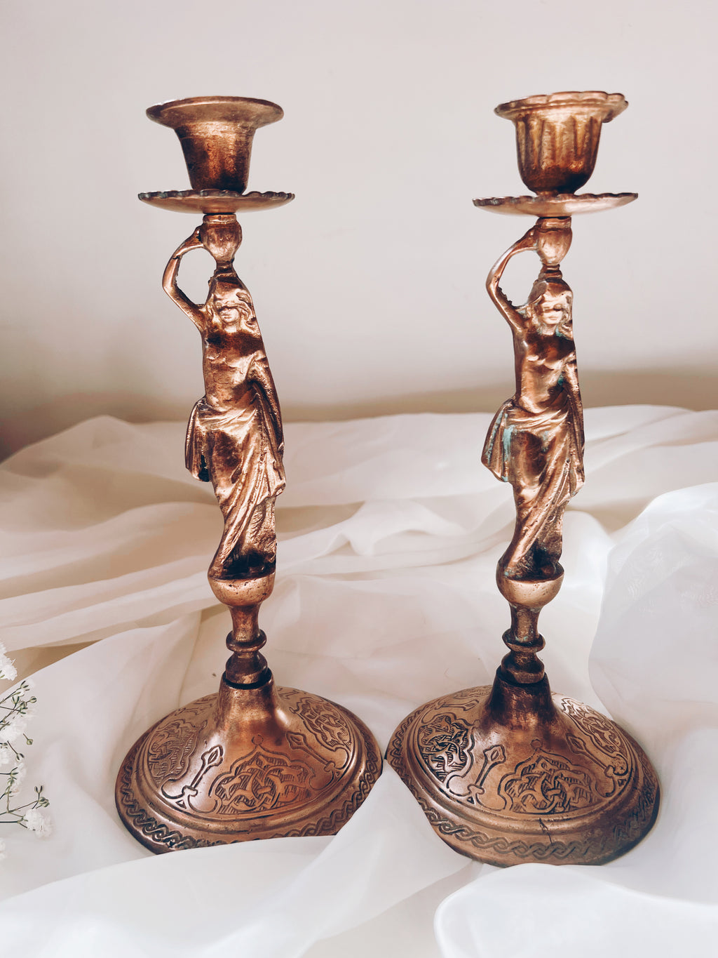 Brass Goddess Candle Holders