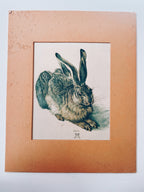 Vintage Matted Rabbit Print