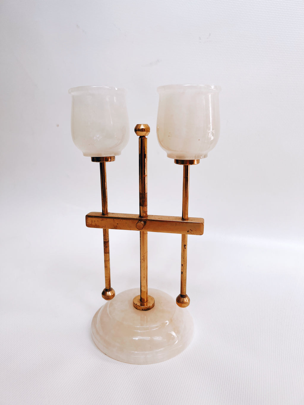 Little Onyx and Brass Candelabra