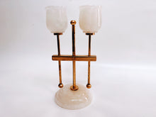 Load image into Gallery viewer, Little Onyx and Brass Candelabra
