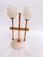 Little Onyx and Brass Candelabra