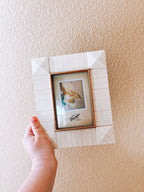 Ivory Striped 3.5x5 Photo Frame