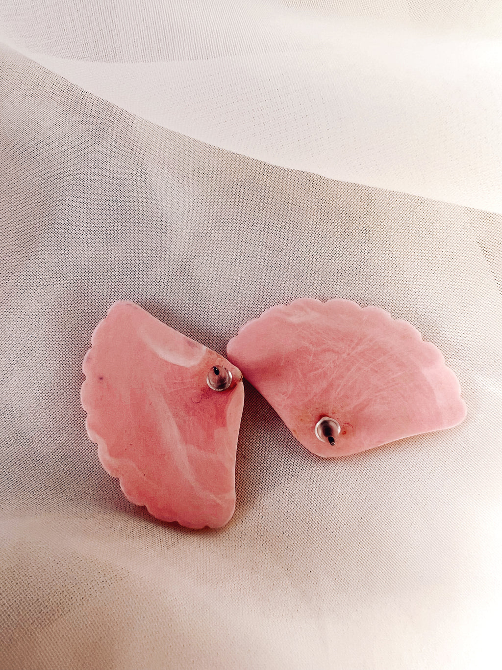 Pink Fan Earrings
