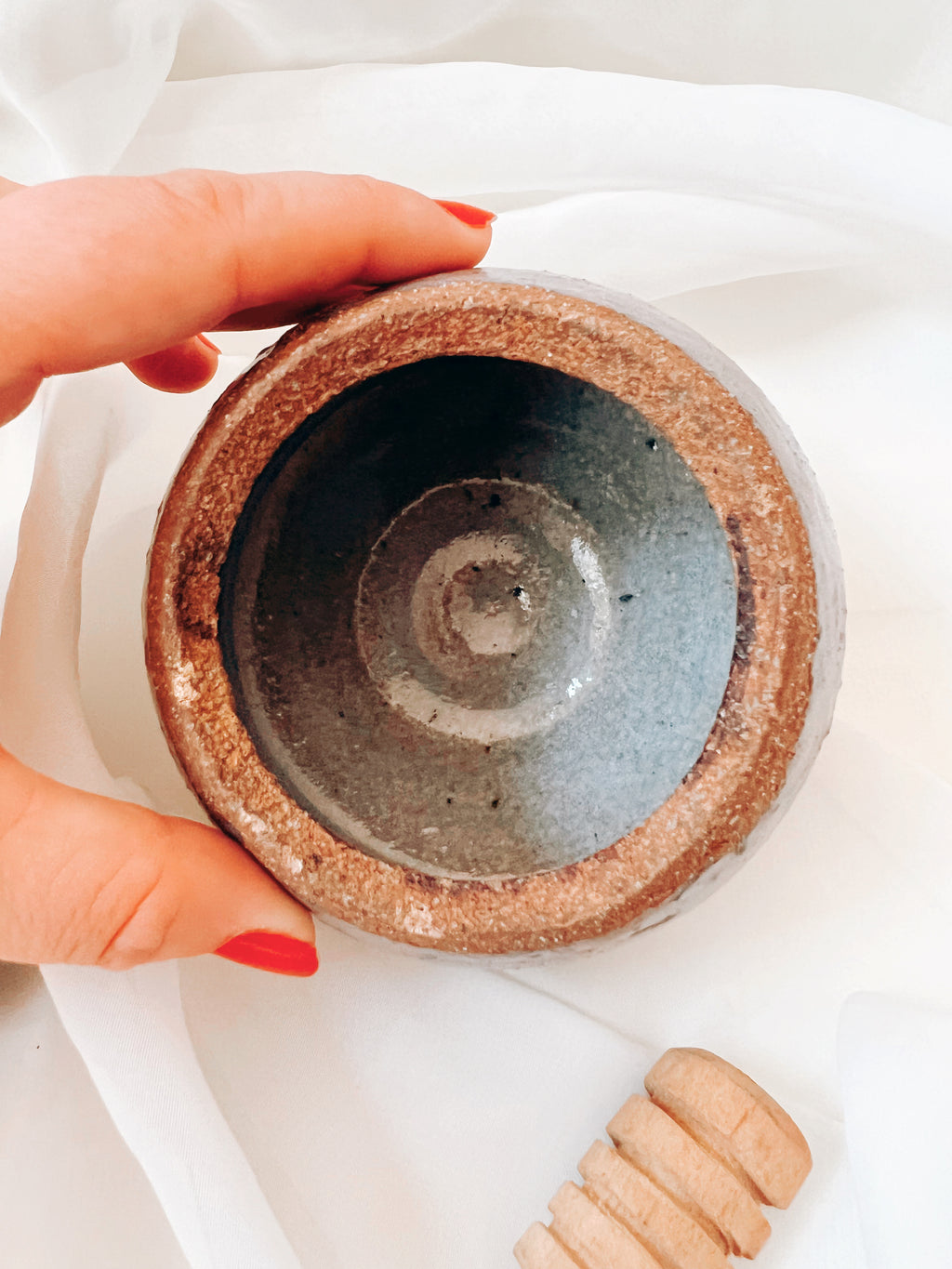 Stoneware Honey Pot
