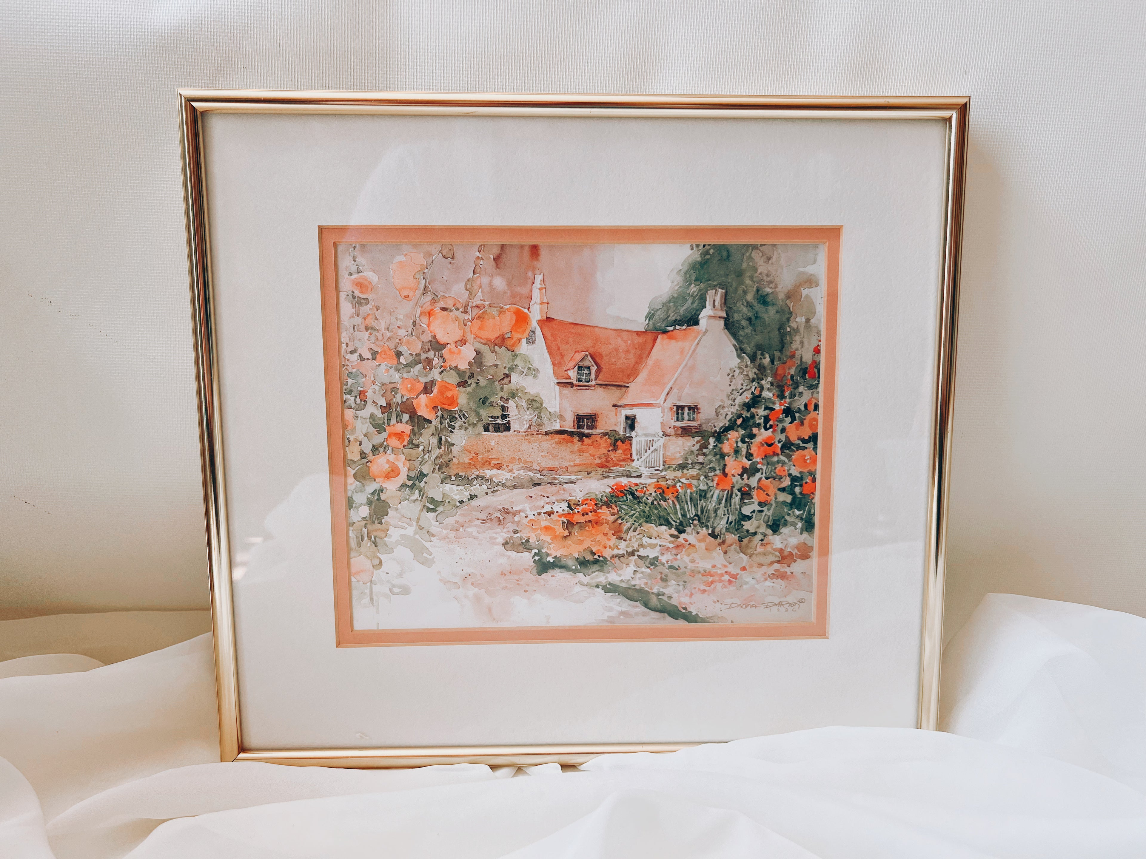Framed Cottage Watercolor Print