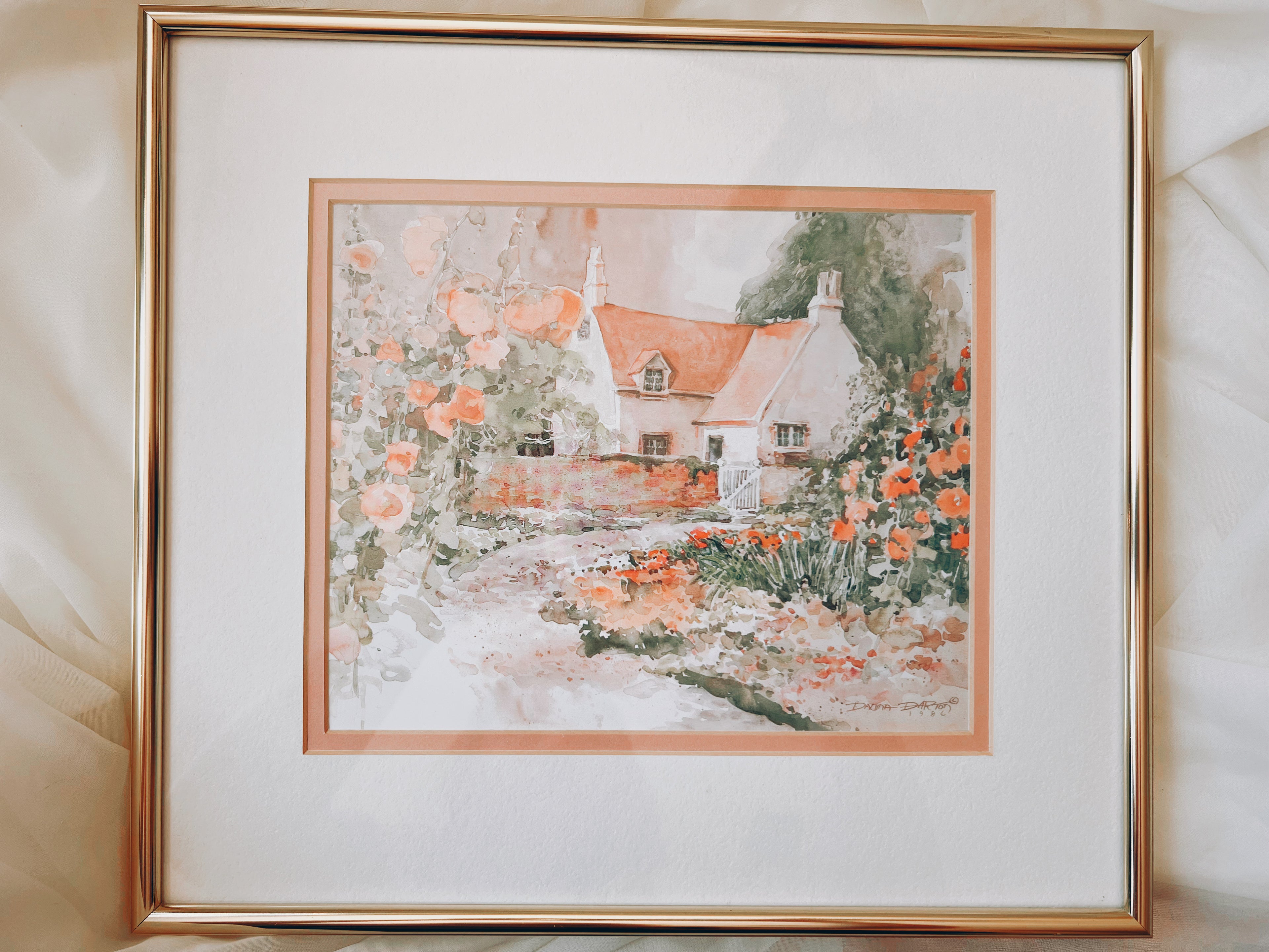Framed Cottage Watercolor Print