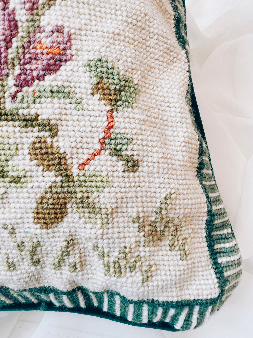 Bunny Cross Stitch Throw Pillow