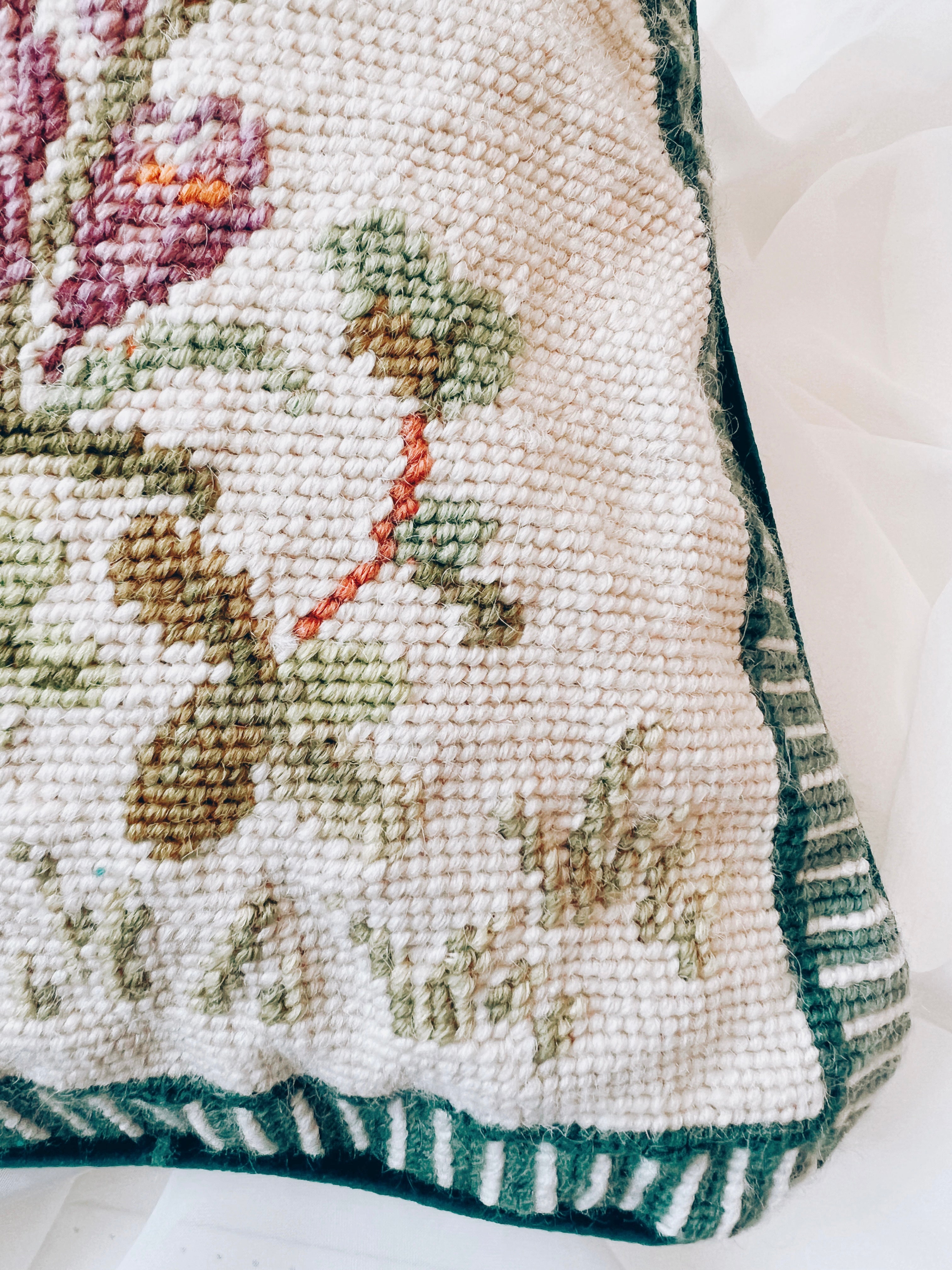 Bunny Cross Stitch Throw Pillow