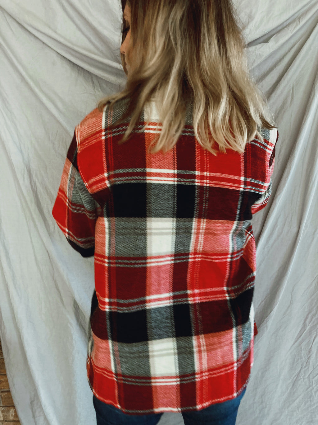 Red, Black, and White Flannel - Size 12