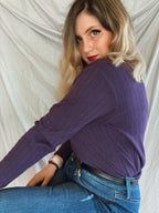 Purple Ribbed Turtleneck - Size Small