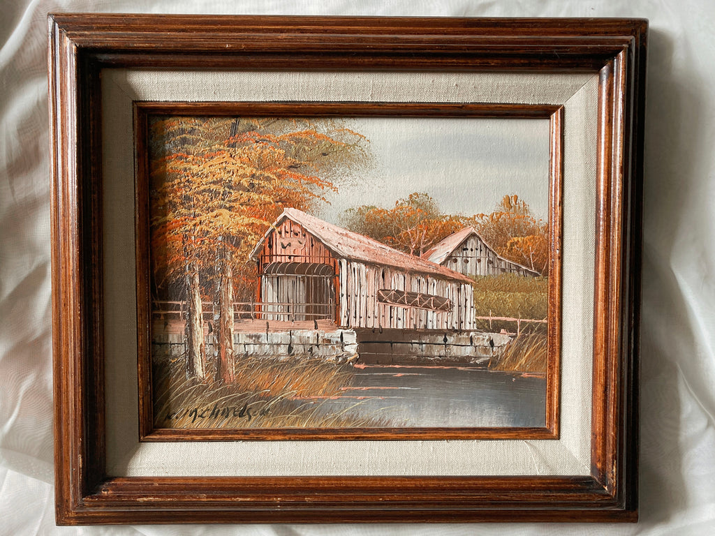 Pair of Framed Fall Paintings