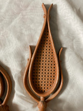 Load image into Gallery viewer, Pair of Faux Rattan Candle Holders
