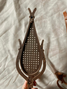Pair of Faux Rattan Candle Holders