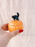 Ceramic Pumpkin with Black Cat Handle