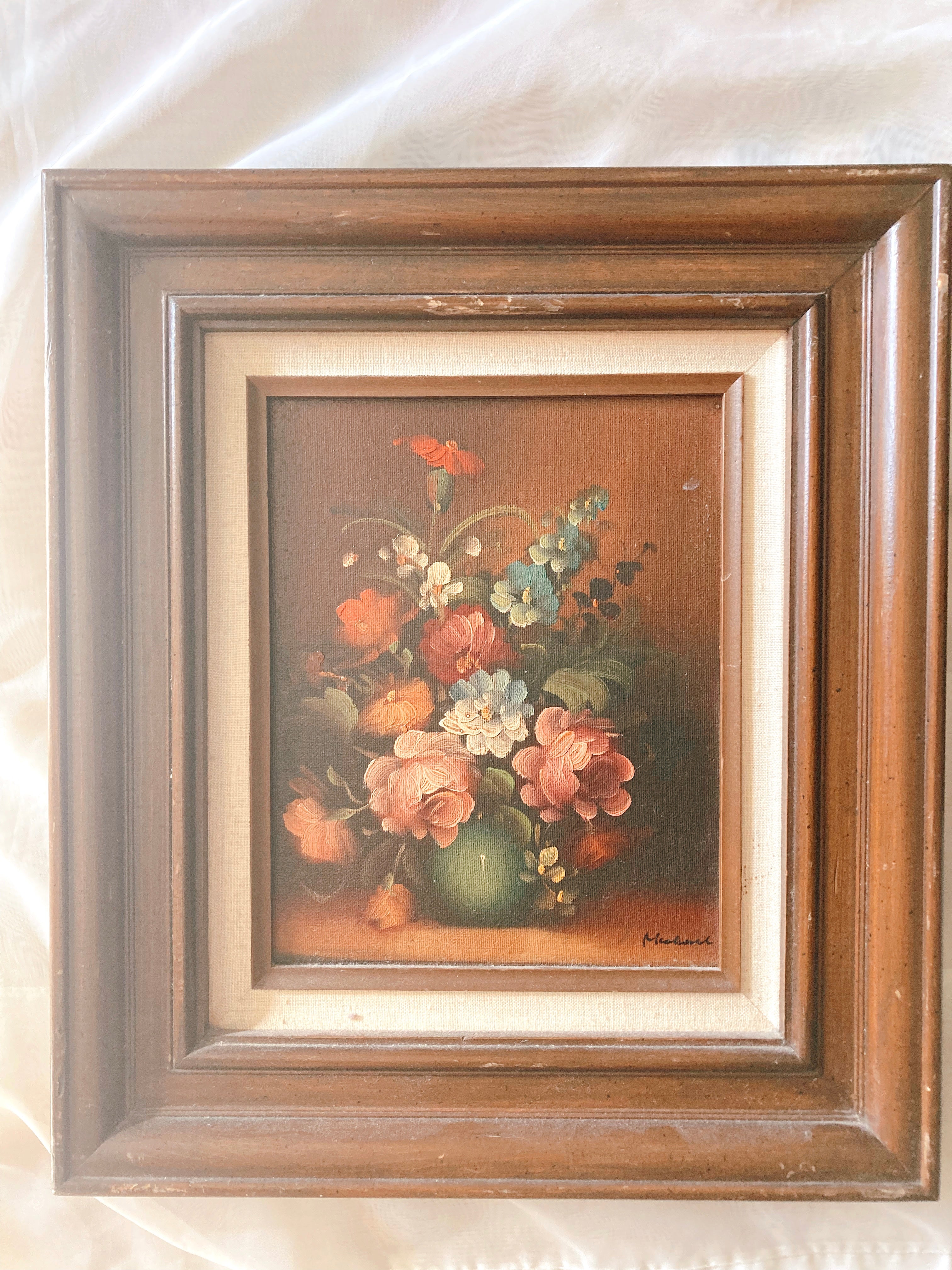 Pair of Floral Oil Paintings