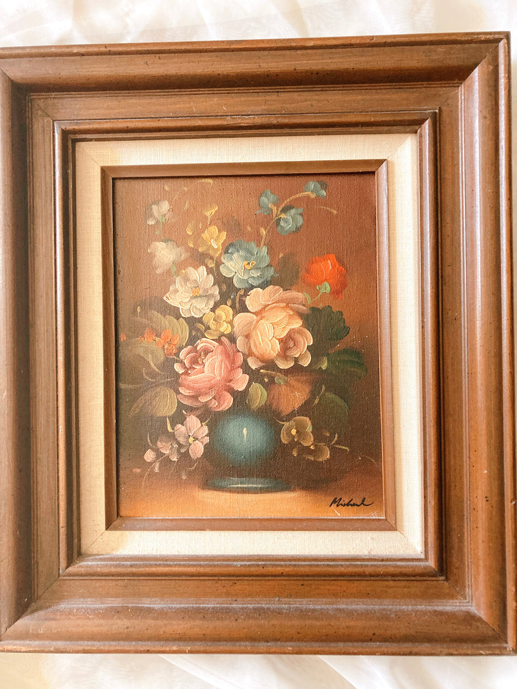 Pair of Floral Oil Paintings