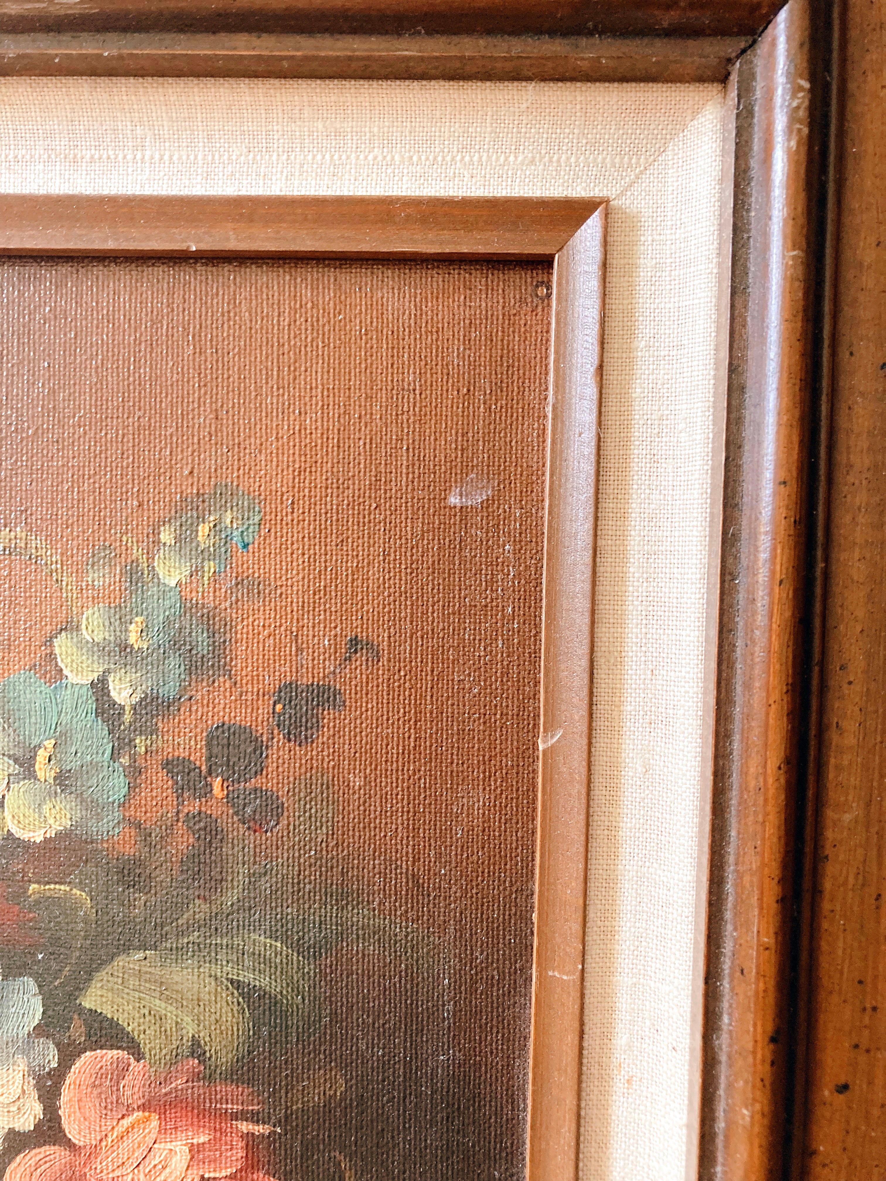 Pair of Floral Oil Paintings