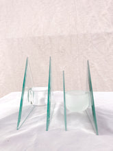 Load image into Gallery viewer, Pair of Glass Triangle Candle Holders

