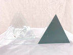 Pair of Glass Triangle Candle Holders