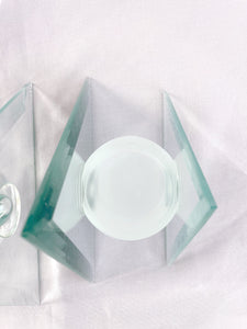 Pair of Glass Triangle Candle Holders