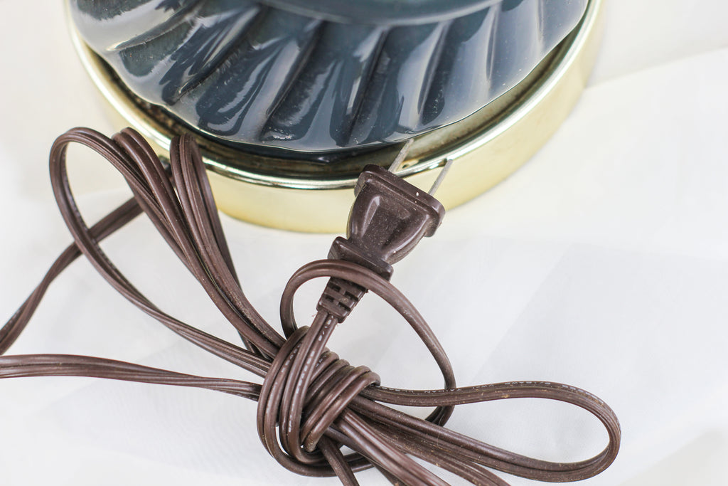 Navy Blue Art Deco Lamp
