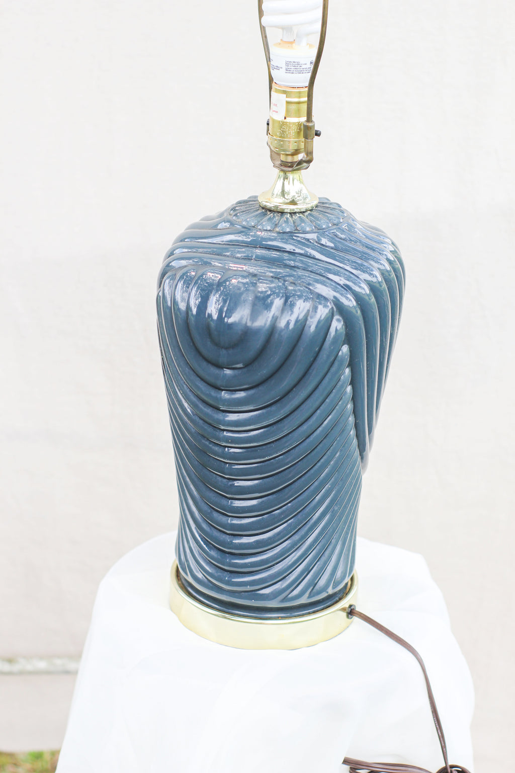 Navy Blue Art Deco Lamp