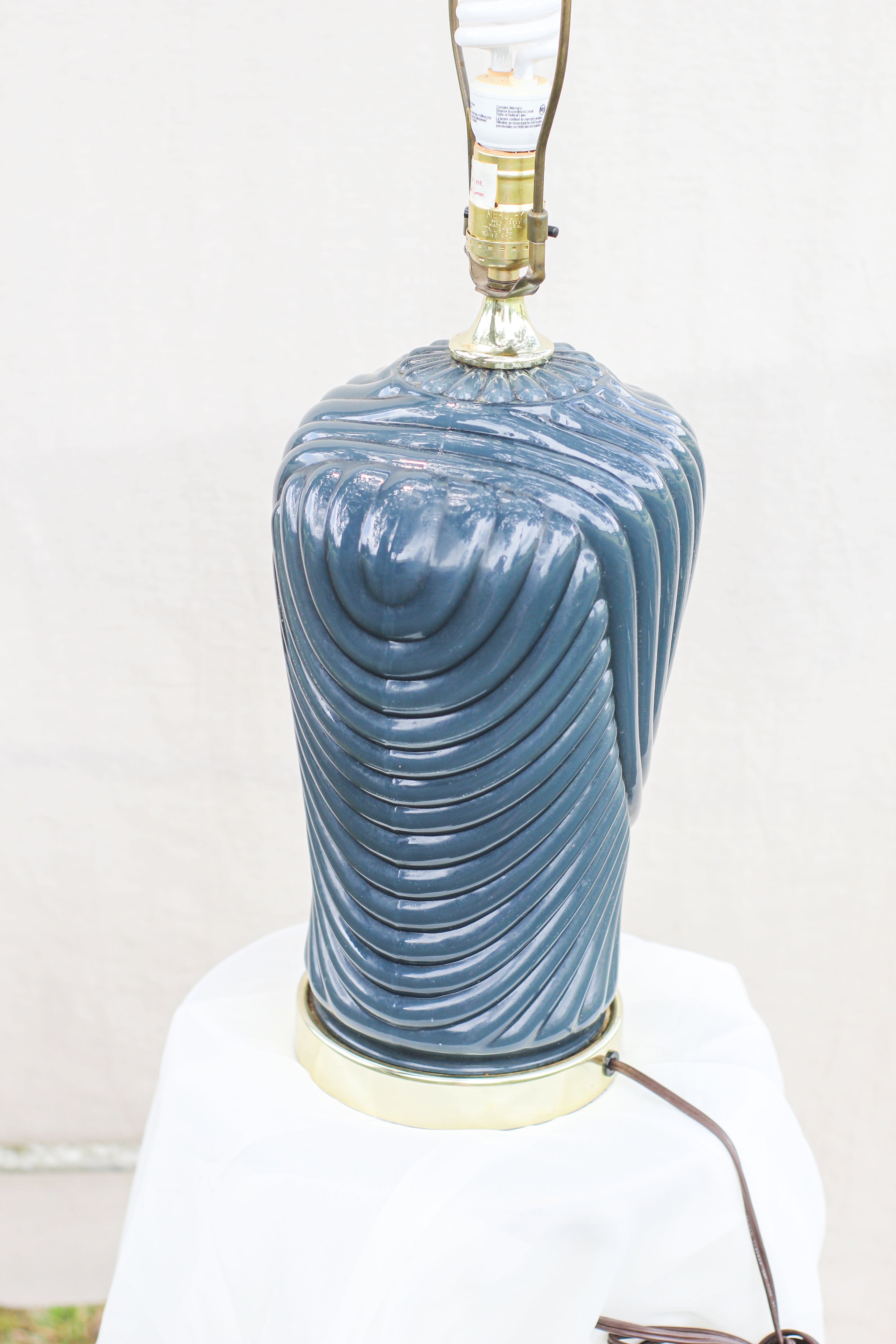 Navy Blue Art Deco Lamp