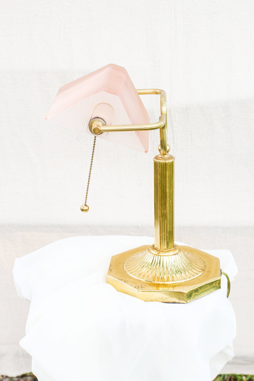 Rare Pink Bankers Lamp