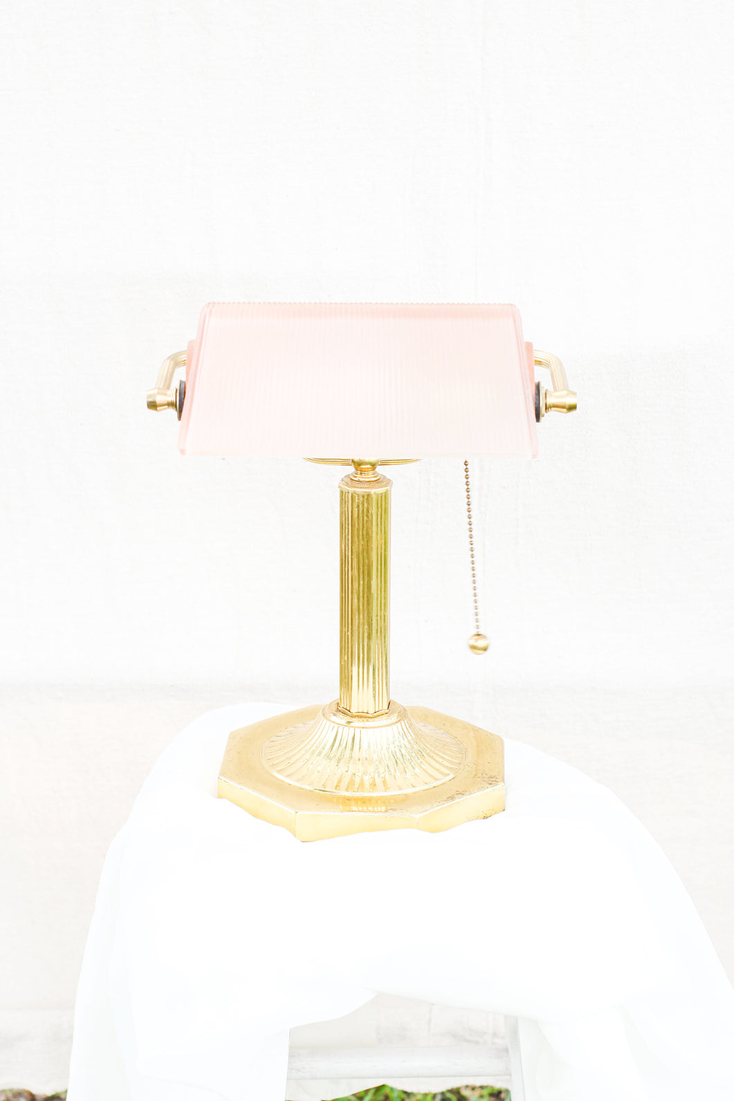 Rare Pink Bankers Lamp