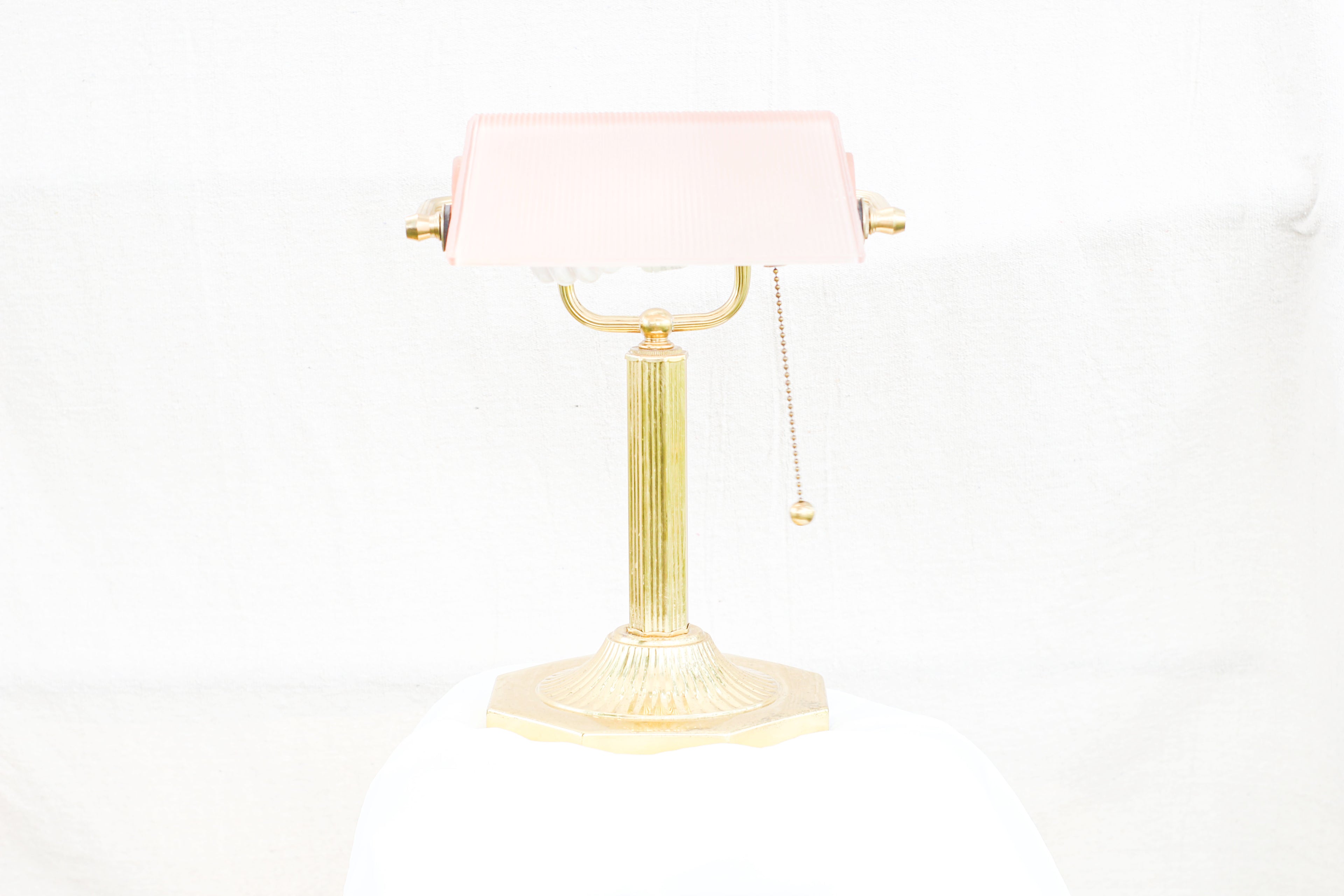 Rare Pink Bankers Lamp