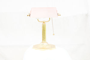 Rare Pink Bankers Lamp