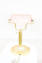 Rare Pink Bankers Lamp