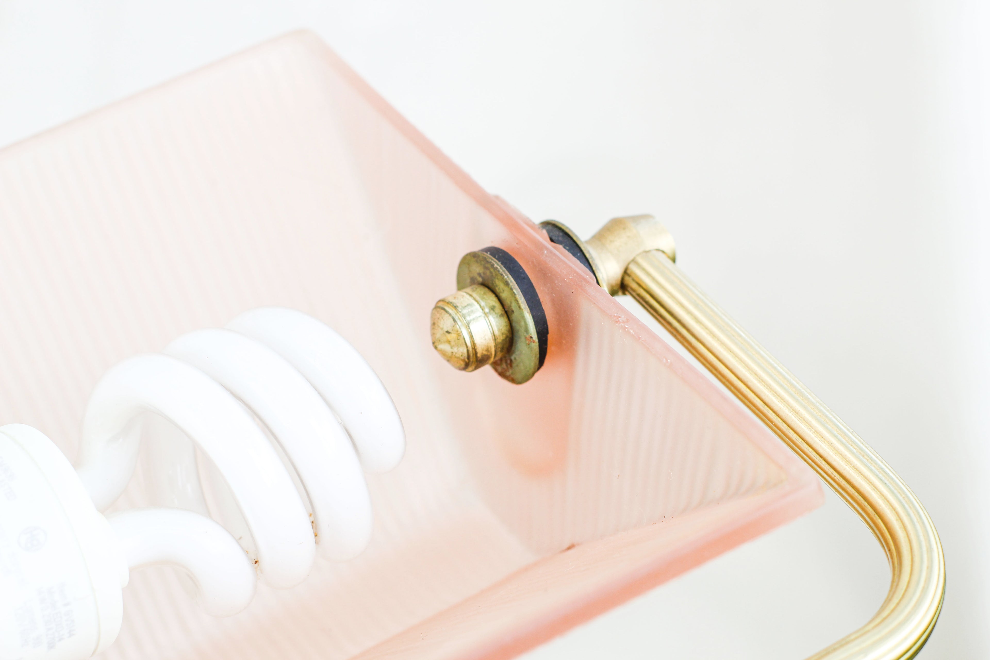 Rare Pink Bankers Lamp