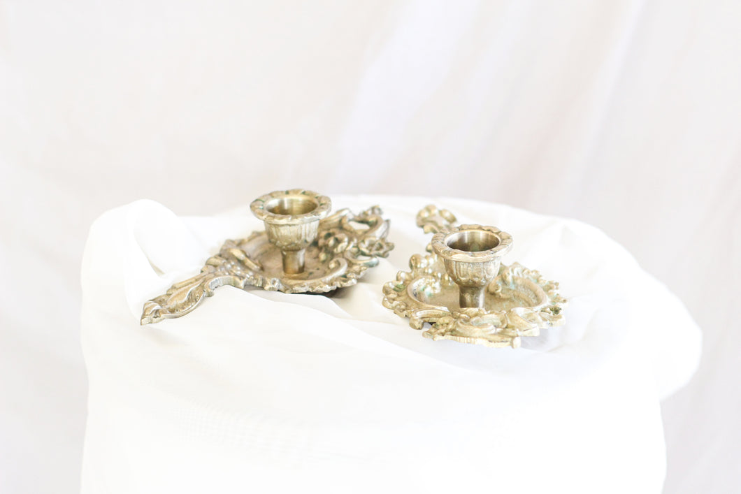 Ornate Brass Candle Holders