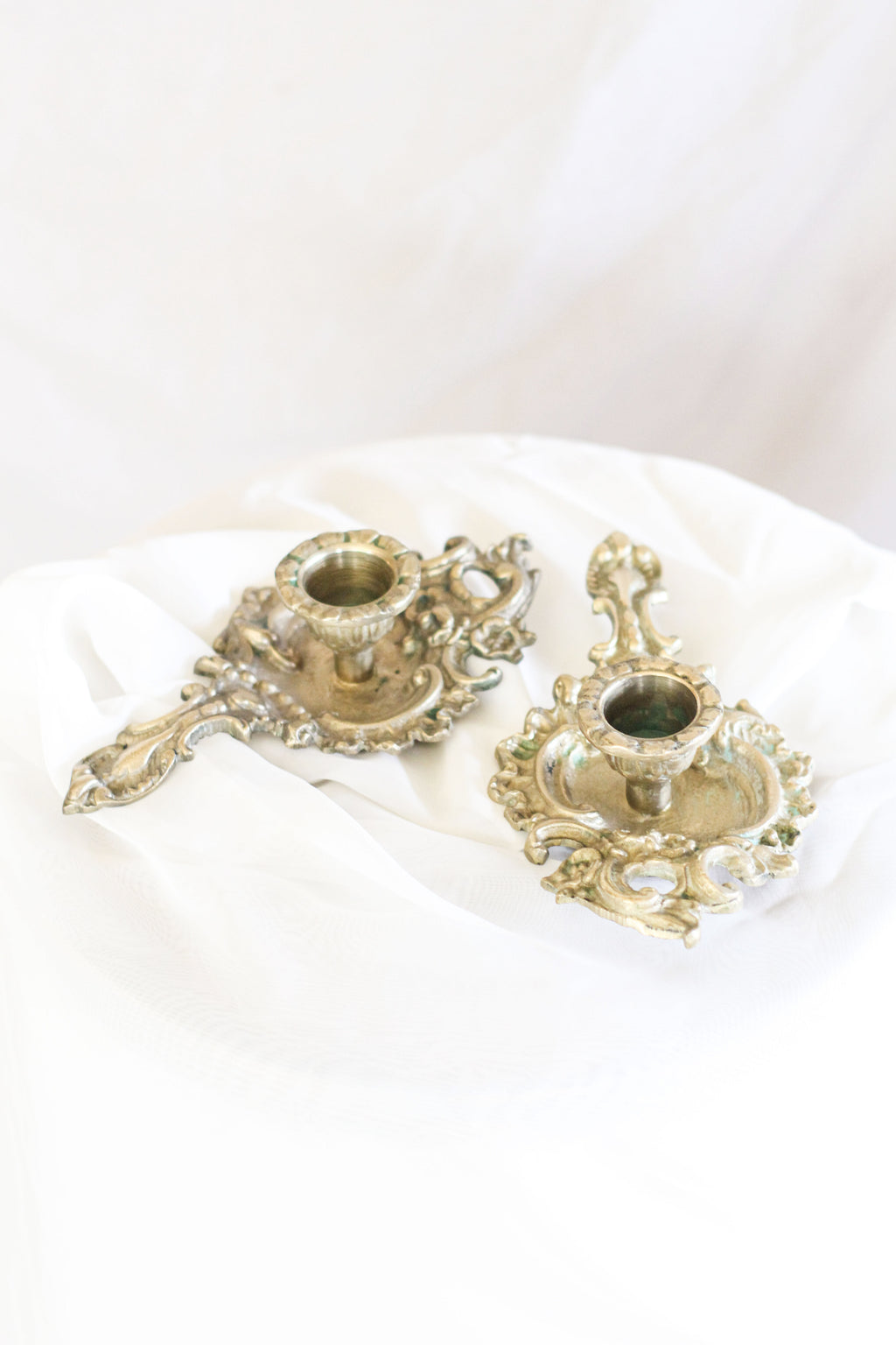 Ornate Brass Candle Holders