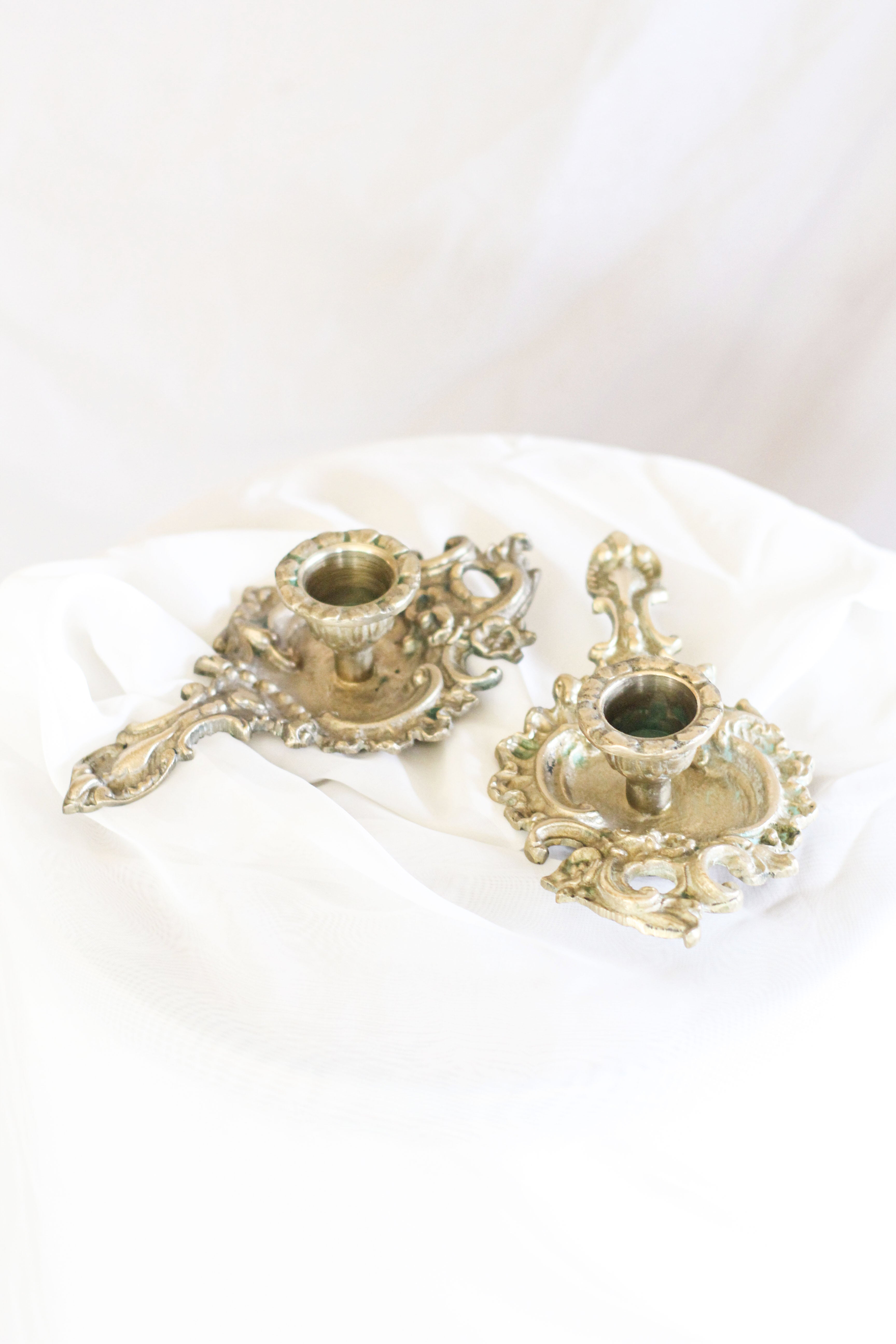Ornate Brass Candle Holders