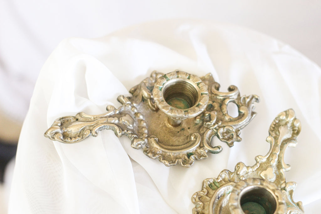 Ornate Brass Candle Holders