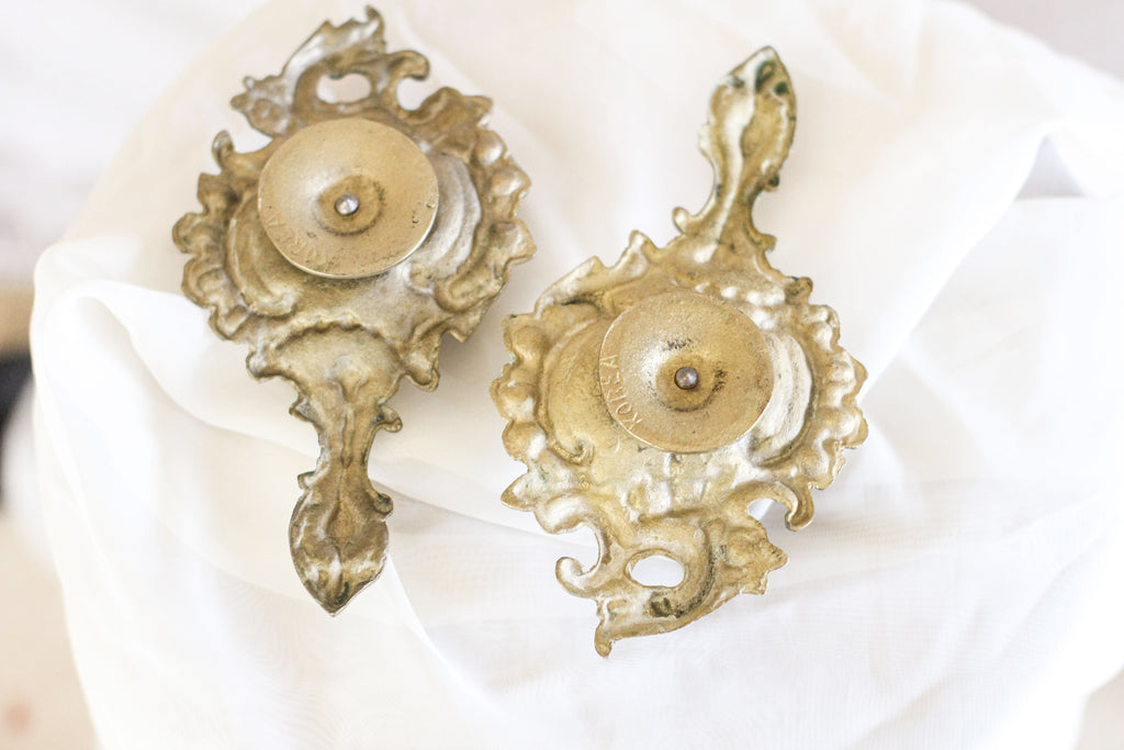 Ornate Brass Candle Holders