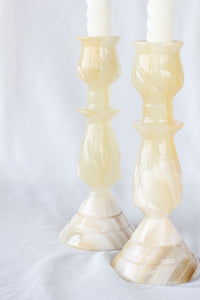 Pair of Onyx Candle Holders