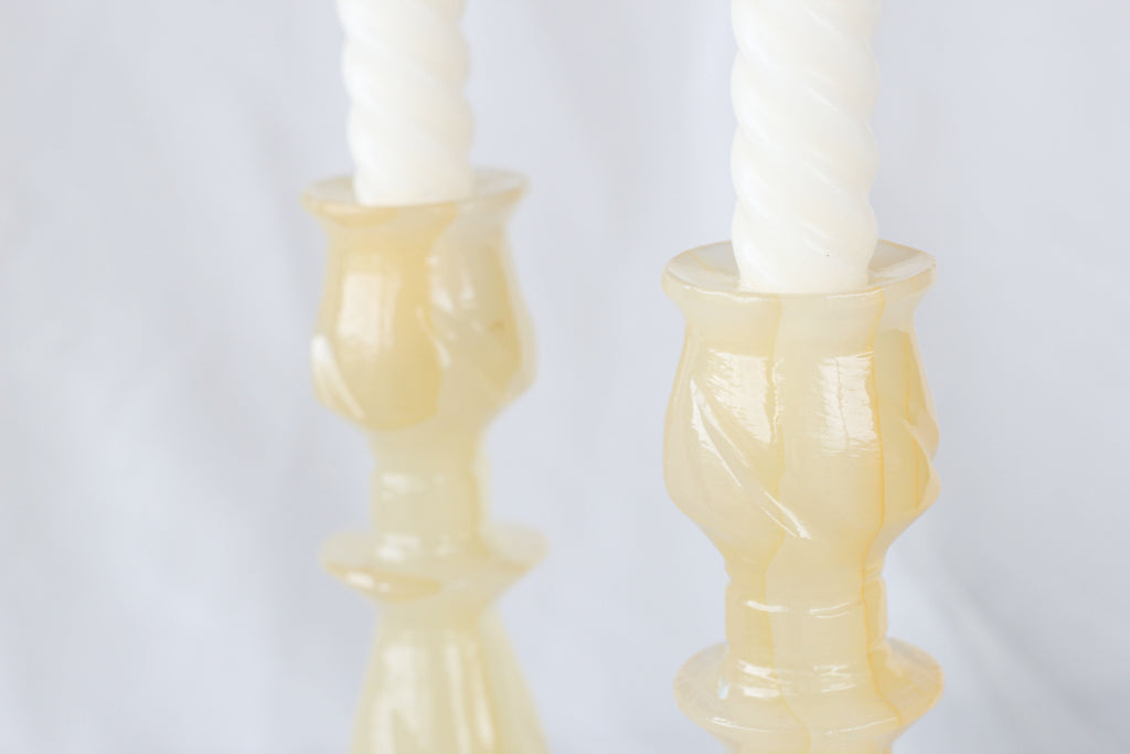 Pair of Onyx Candle Holders