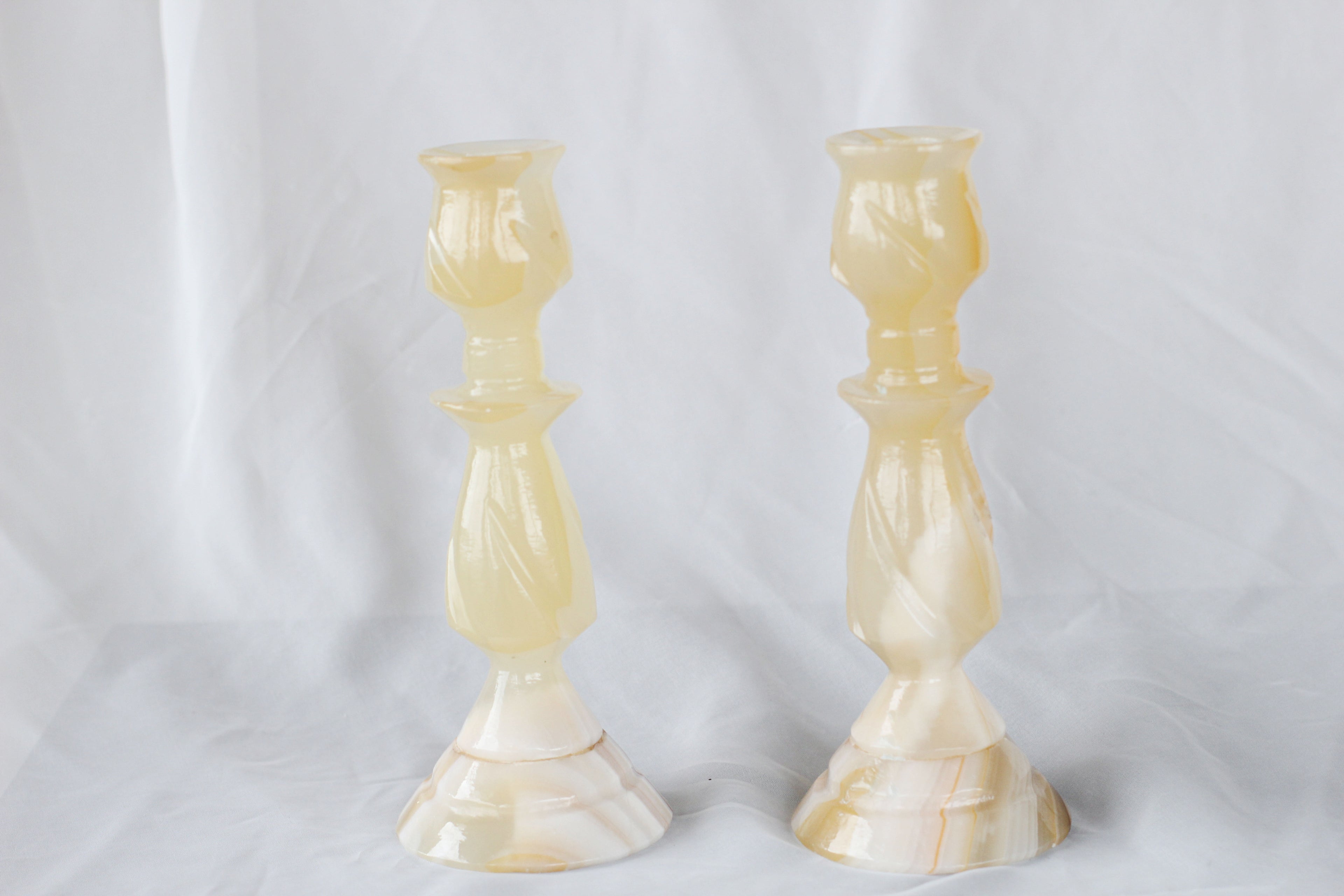 Pair of Onyx Candle Holders