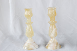 Pair of Onyx Candle Holders