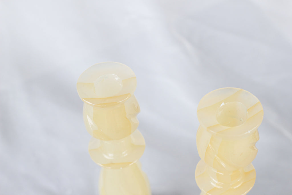 Pair of Onyx Candle Holders