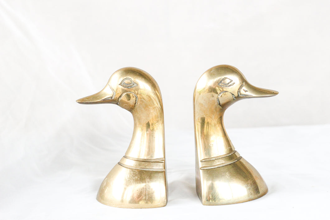Mini Brass Duck Bookends