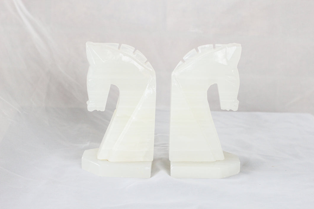 Onyx Horse Bookends