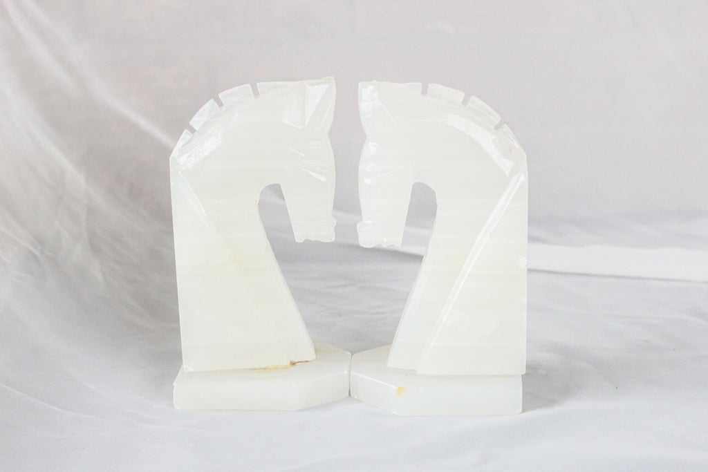 Onyx Horse Bookends