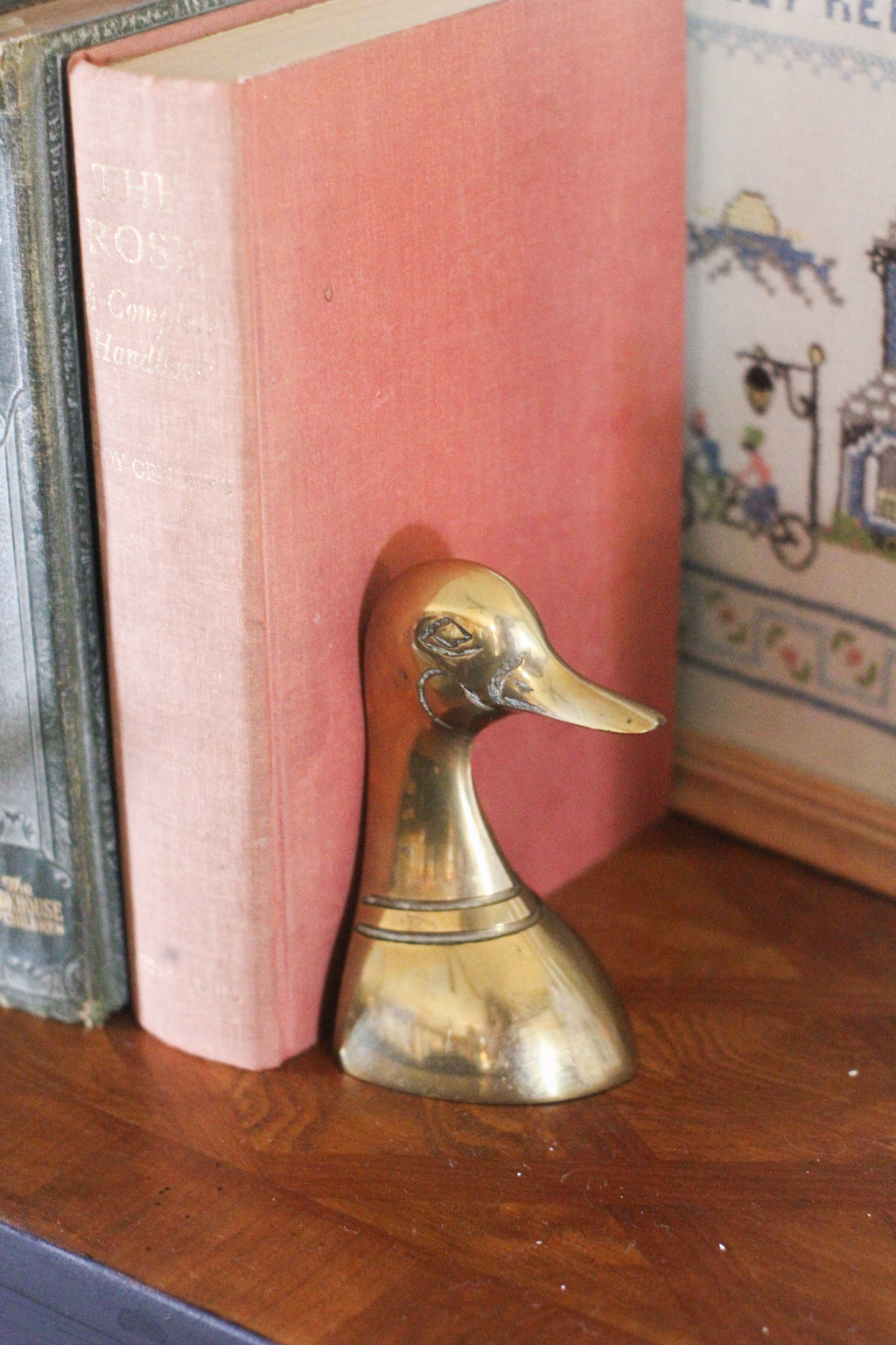 Mini Brass Duck Bookends