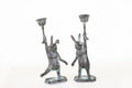 Pair of Cast Iron Rabbit Candle Holders